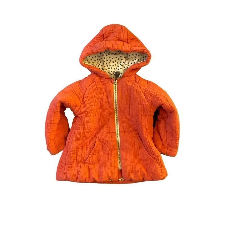 Zara girls, outerwear, dark peach, textured jacket, 12/18 months